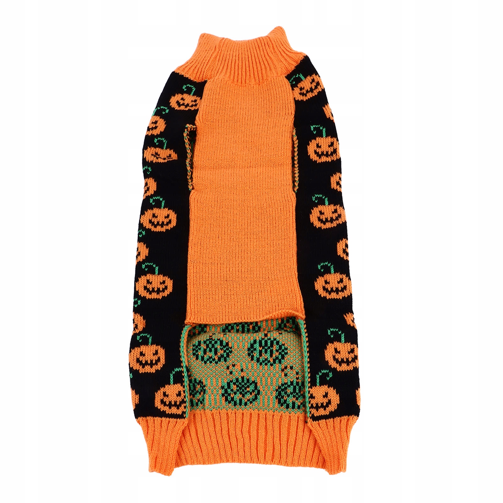Halloweensky sveter s tekvicovým rolákom pre malých psov